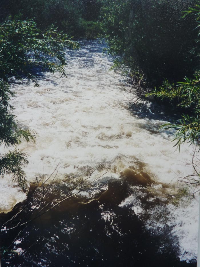 Rushing water in side channel